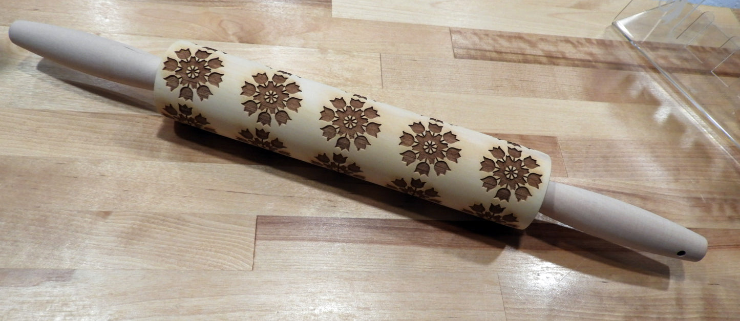 Dancing Tulips Wooden Rolling Pin