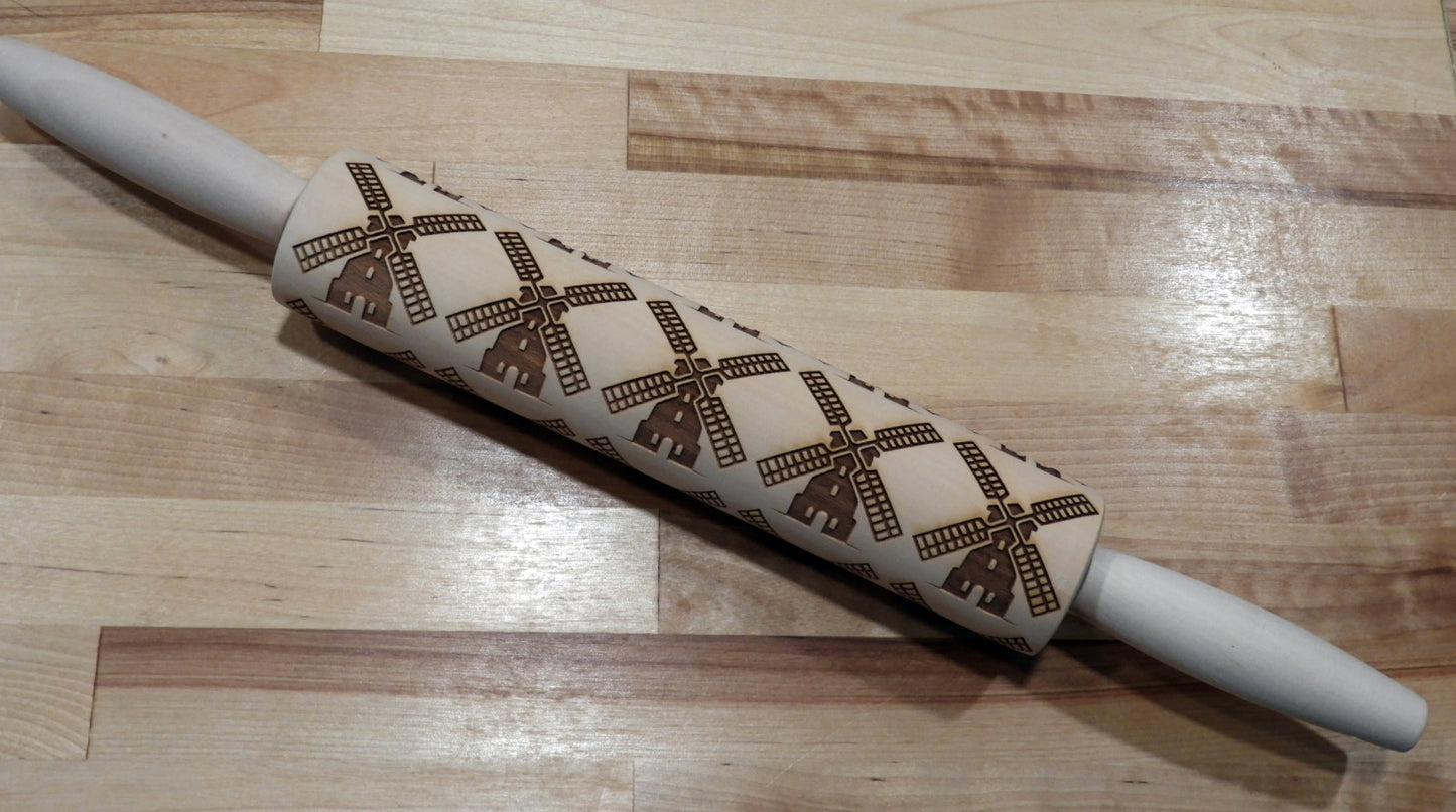 Windmills Wooden Rolling Pin