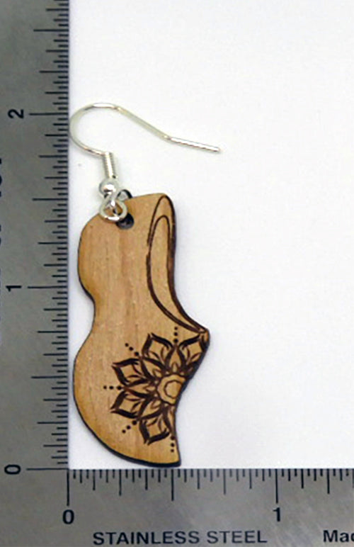 Mandala Wooden Shoe Earrings