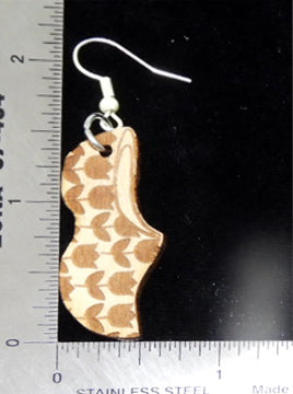 Tulip Pattern Wooden Shoe Earrings