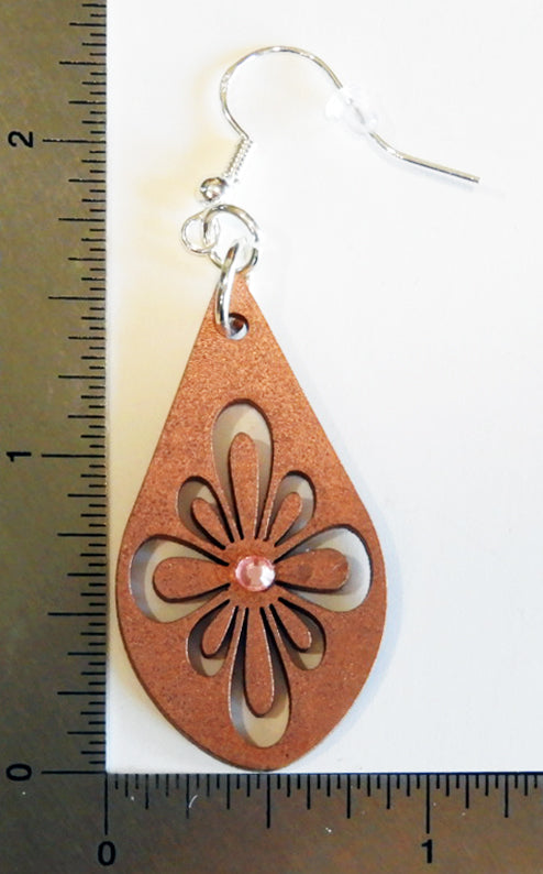 Rose Gold Teardrop Daisy with Pink Gem