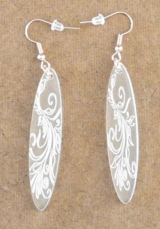 Elliptical Engraved Earrings