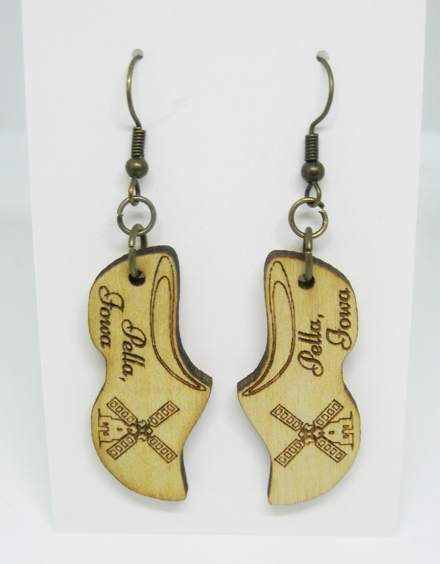 Windmill Wooden Shoe Earrings