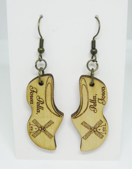 Windmill Wooden Shoe Earrings