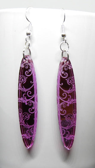 Pink Mirrored Earrings