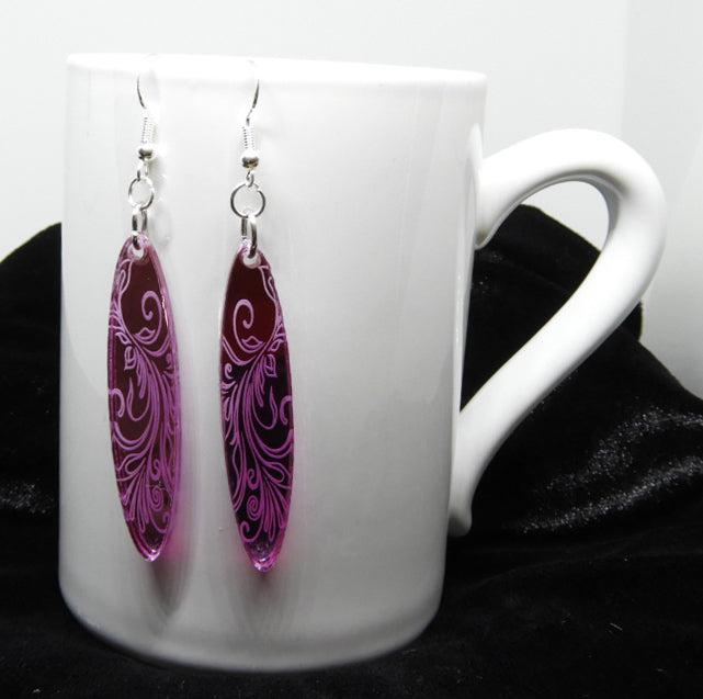 Pink Mirrored Earrings